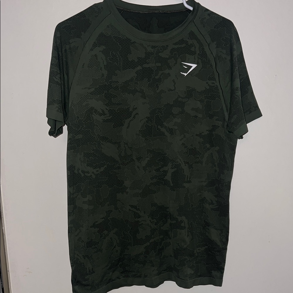 Gymshark Men’s Dark Green Camo Performance T-Shirt
